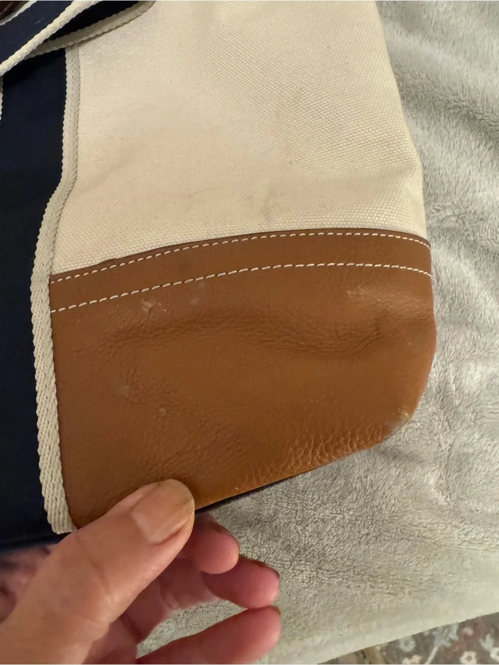 Coach Men’s Canvas & Leather Tote Bag in Cream and Brown